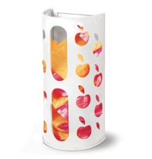 Держатель контейнер корзина APPLE для пакетов, мешков, бахил, 37,5х16х13 см, белый, LAIMA, 608368