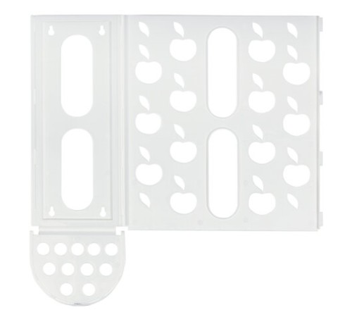 Держатель контейнер корзина APPLE для пакетов, мешков, бахил, 37,5х16х13 см, белый, LAIMA, 608368