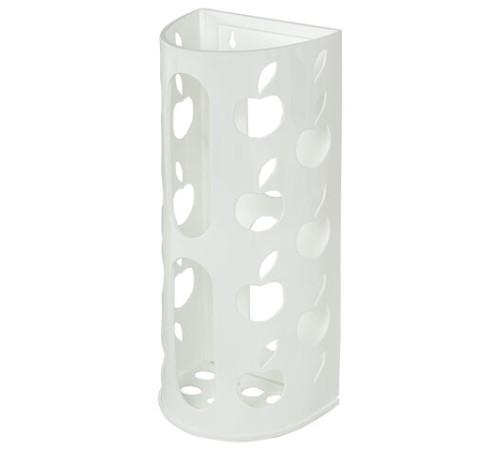 Держатель контейнер корзина APPLE для пакетов, мешков, бахил, 37,5х16х13 см, белый, LAIMA, 608368