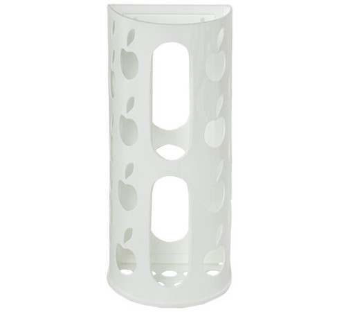 Держатель контейнер корзина APPLE для пакетов, мешков, бахил, 37,5х16х13 см, белый, LAIMA, 608368