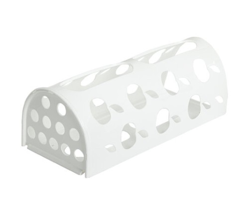 Держатель контейнер корзина APPLE для пакетов, мешков, бахил, 37,5х16х13 см, белый, LAIMA, 608368