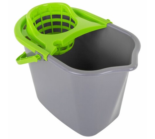 Ведро 10 л для уборки КОМПЛЕКТ с ОТЖИМОМ для веревочных и ленточных МОПов, 24х35х24 см, YORK, 70020