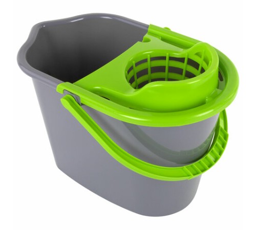 Ведро 10 л для уборки КОМПЛЕКТ с ОТЖИМОМ для веревочных и ленточных МОПов, 24х35х24 см, YORK, 70020