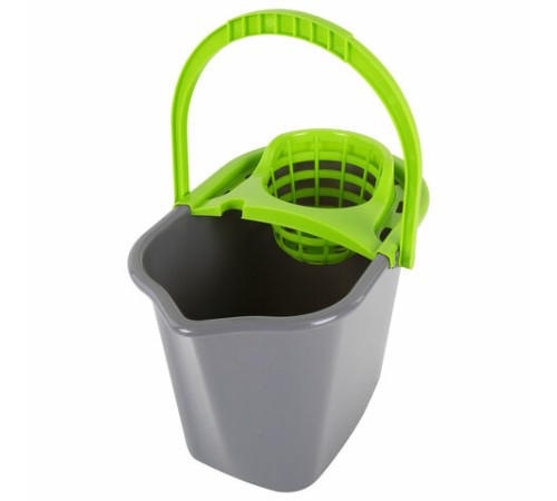 Ведро 10 л для уборки КОМПЛЕКТ с ОТЖИМОМ для веревочных и ленточных МОПов, 24х35х24 см, YORK, 70020