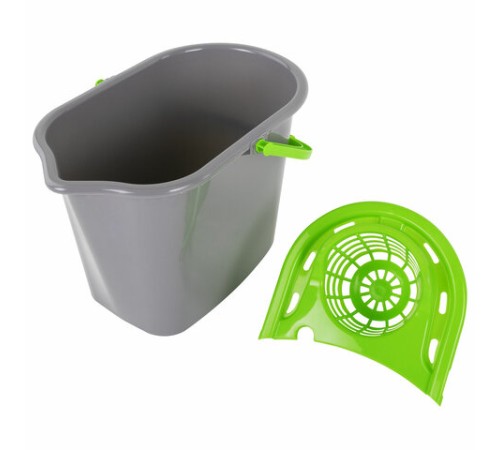 Ведро 10 л для уборки КОМПЛЕКТ с ОТЖИМОМ для веревочных и ленточных МОПов, 24х35х24 см, YORK, 70020