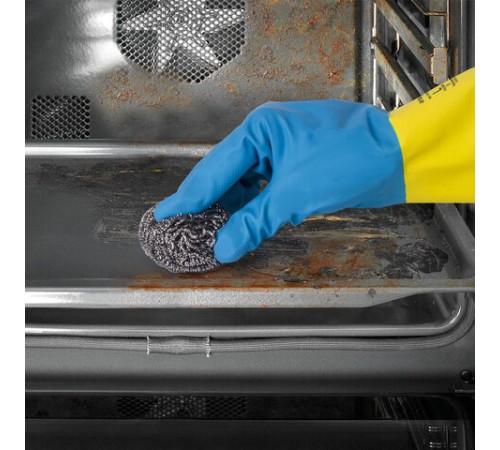 Губка (мочалка) металлическая, спиральная, 27 г, СРЕДНЯЯ, для посуды, гриля, плиты, YORK, 2010