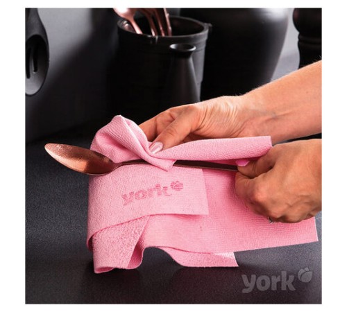Салфетка из МИКРОФИБРЫ ГУБЧАТАЯ PVA/ПВА СУПЕРВПИТЫВАЮЩАЯ 30х35 см, Long Fresh, розовая, 275 г/м2, YORK, 26250