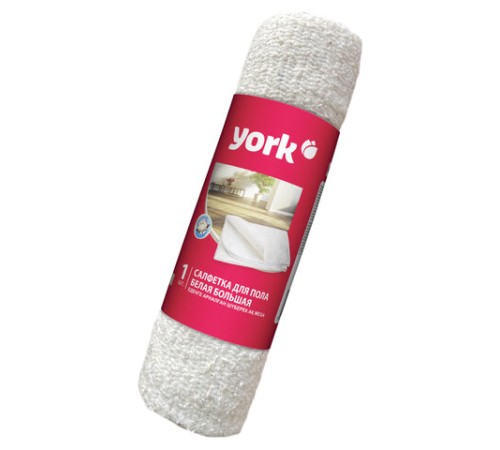 Тряпка для мытья пола 60х80 см, плотность 260 г/м2, ХПП, белая в рулоне, YORK, 22230