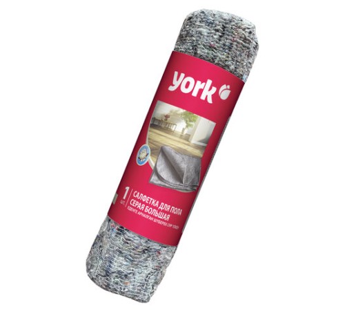 Тряпка для мытья пола 60х75 см, плотность 260 г/м2, ХПП, серая в рулоне, YORK, 22310