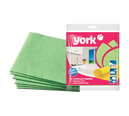 Салфетки ВИСКОЗНЫЕ универсальные, 35х35 см, КОМПЛЕКТ 5 шт., 85 г/м2, YORK, 20020