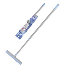 Швабра-сгон щётка с резиновой щетиной BACTERIA STOP 32 см, щетина 5,5 см, рукоятка 80-140 см, YORK, 2271, 51301