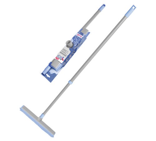 Швабра-сгон щётка с резиновой щетиной BACTERIA STOP 32 см, щетина 5,5 см, рукоятка 80-140 см, YORK, 2271, 51301