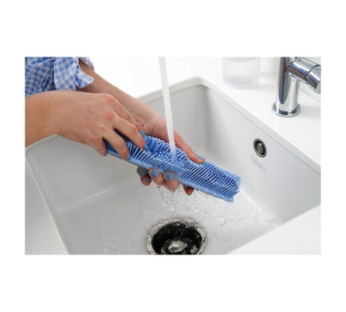 Швабра-сгон щётка с резиновой щетиной BACTERIA STOP 32 см, щетина 5,5 см, рукоятка 80-140 см, YORK, 2271, 51301