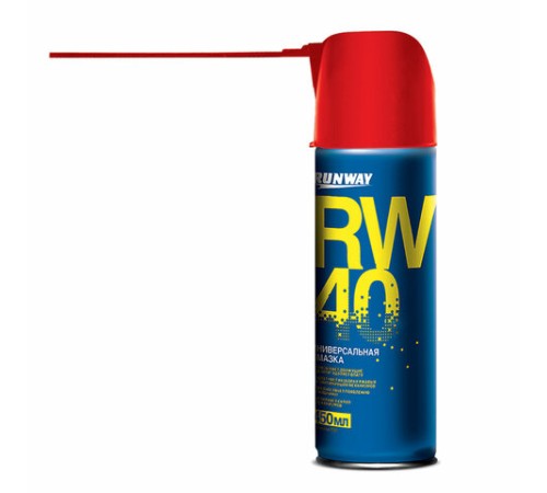 Смазка универсальная RW-40 (аналог WD-40) 450 мл, аэрозоль с распылителем, RUNWAY RW604, RW6045