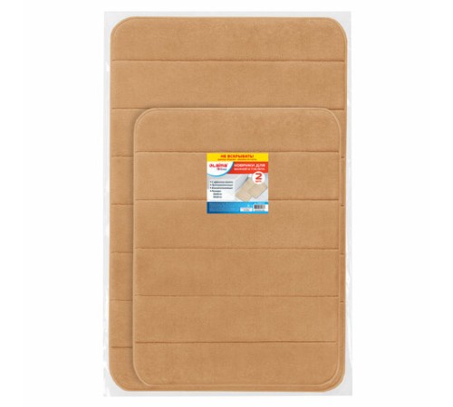 Комплект ковриков MEMORY EFFECT для ванной 50х80 см и туалета 40х60 см, персиковый, LAIMA HOME, 608447