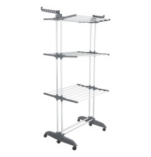 Сушилка напольная для белья раскладная МНОГОФУНКЦИОНАЛЬНАЯ, 3 уровня, на колесах, 