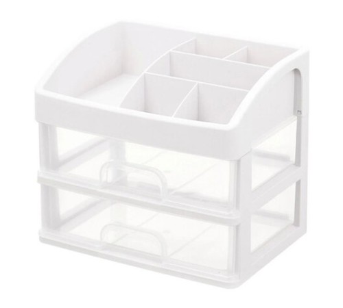 Органайзер для хранения косметики, канцтоваров, мелочей ДВА УРОВНЯ, 20х17х23,5 см, DASWERK (ДАСВЕРК), 608478
