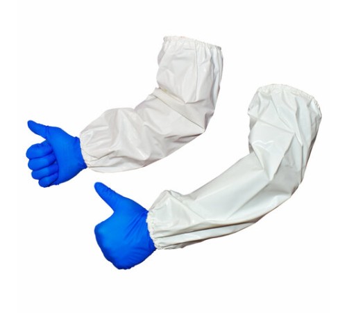 Нарукавники многоразовые защитные полиуретановые, РУКАС, 46х22 см, белые, НАР016