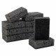 Губки для посуды 9,8х6,6х3 см, КОМПЛЕКТ 10 шт., SQUARE BLACK, КРУПНОПОРИСТЫЙ поролон с абразивным слоем, LAIMA, 608648