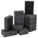 Губки для посуды 9,8х6,6х3 см, КОМПЛЕКТ 10 шт., SQUARE BLACK, КРУПНОПОРИСТЫЙ поролон с абразивным слоем, LAIMA, 608648