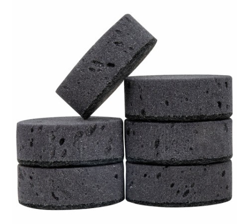 Губки для посуды 9,5х6,5х3,5 см, КОМПЛЕКТ 6 шт., OVAL BLACK, КРУПНОПОРИСТЫЙ поролон с абразивным слоем, LAIMA, 608649