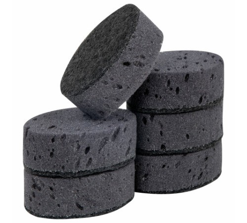 Губки для посуды 9,5х6,5х3,5 см, КОМПЛЕКТ 6 шт., OVAL BLACK, КРУПНОПОРИСТЫЙ поролон с абразивным слоем, LAIMA, 608649