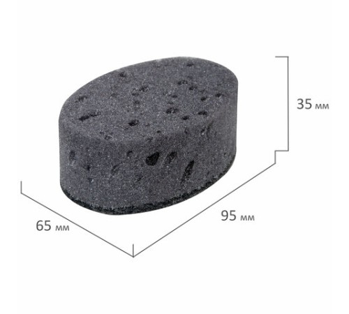 Губки для посуды 9,5х6,5х3,5 см, КОМПЛЕКТ 6 шт., OVAL BLACK, КРУПНОПОРИСТЫЙ поролон с абразивным слоем, LAIMA, 608649