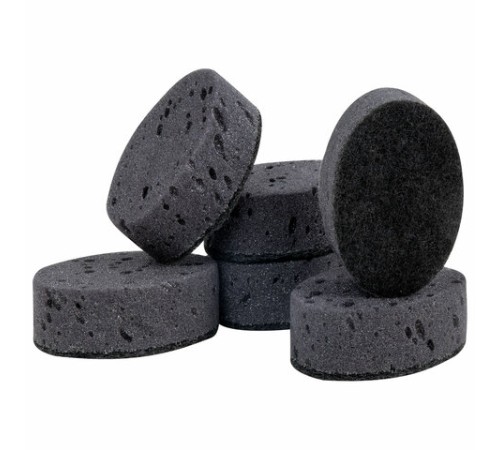 Губки для посуды 9,5х6,5х3,5 см, КОМПЛЕКТ 6 шт., OVAL BLACK, КРУПНОПОРИСТЫЙ поролон с абразивным слоем, LAIMA, 608649