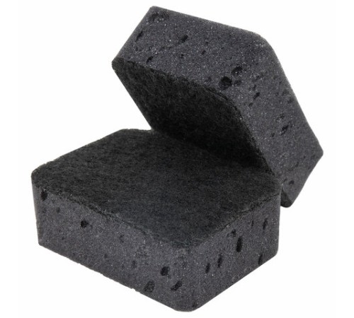 Губки для посуды 9,5х7х3,5 см, КОМПЛЕКТ 10 шт., BIG BLACK, КРУПНОПОРИСТЫЙ поролон с абразивным слоем, LAIMA, 608650