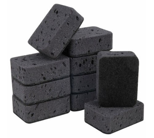 Губки для посуды 9,5х7х3,5 см, КОМПЛЕКТ 10 шт., BIG BLACK, КРУПНОПОРИСТЫЙ поролон с абразивным слоем, LAIMA, 608650