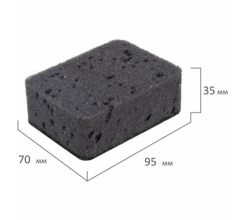 Губки для посуды 9,5х7х3,5 см, КОМПЛЕКТ 10 шт., BIG BLACK, КРУПНОПОРИСТЫЙ поролон с абразивным слоем, LAIMA, 608650