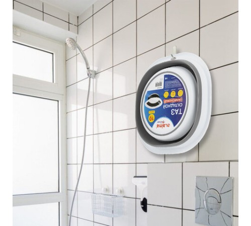 Таз складной силиконовый 10 литров круглый d=36 см для дома и дачи, LAIMA Home, 608669