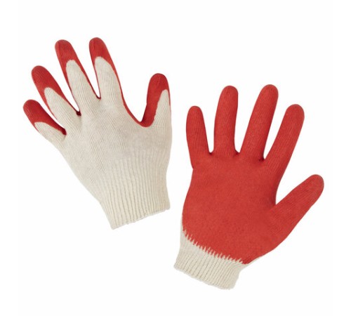 Перчатки хлопчатобумажные износостойкие ОДИНАРНЫЙ облив, 13 класс, КОМПЛЕКТ 100 ПАР, LAIMA ЛЮКС, 608672