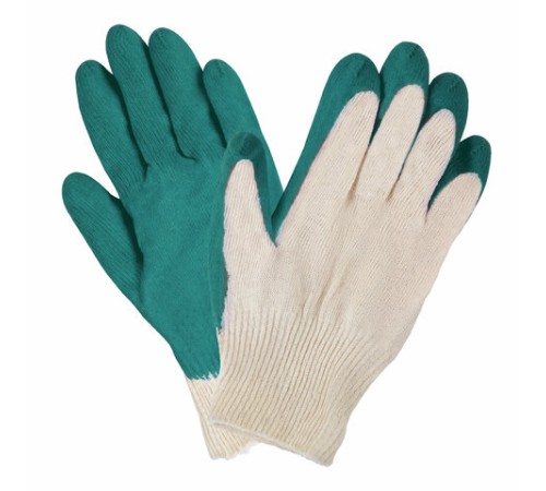 Перчатки хлопчатобумажные износостойкие ОДИНАРНЫЙ облив, 13 класс, КОМПЛЕКТ 100 ПАР, LAIMA ЛЮКС, 608672