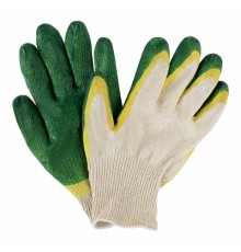 Перчатки хлопчатобумажные износостойкие ДВОЙНОЙ облив, 13 класс, КОМПЛЕКТ 100 ПАР, LAIMA ЛЮКС, 608673