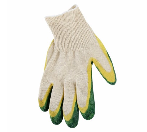 Перчатки хлопчатобумажные износостойкие ДВОЙНОЙ облив, 13 класс, КОМПЛЕКТ 100 ПАР, LAIMA ЛЮКС, 608673