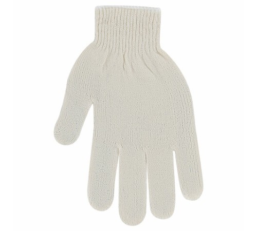 Перчатки хлопчатобумажные эконом, КОМПЛЕКТ 100 пар, 10 класс, 26-28 г, 83 текс, С ПВХ, LAIMA ЭКОНОМ, БЕЛЫЕ, 608680