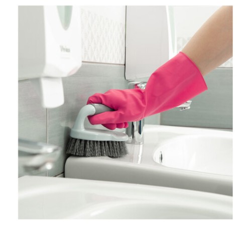 Перчатки латексные КЩС, сверхпрочные, плотные, хлопковое напыление, размер 7, S (малый), красные, HQ Profiline, 73579