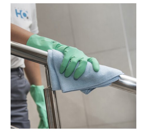 Перчатки латексные КЩС, сверхпрочные, плотные, хлопковое напыление, размер 9,5-10, XL (очень большой), зеленые, HQ Profiline, 73589