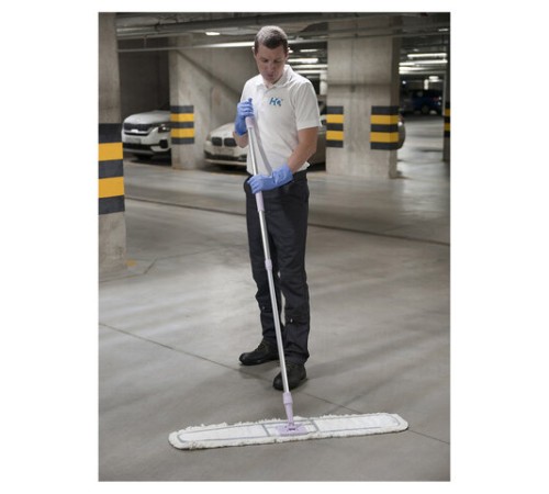 Перчатки латексные КЩС, сверхпрочные, плотные, хлопковое напыление, размер 7,5-8, M (средний), синие, HQ Profiline, 74734