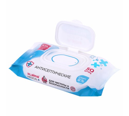 Дезинфицирующие салфетки бесспиртовые, для рук и любых поверхностей, 50 шт., LAIMA MEDICAL, 608764