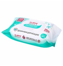 Дезинфицирующие салфетки спиртовые (30%), для любых поверхностей, 100 шт., LAIMA MEDICAL, 608767