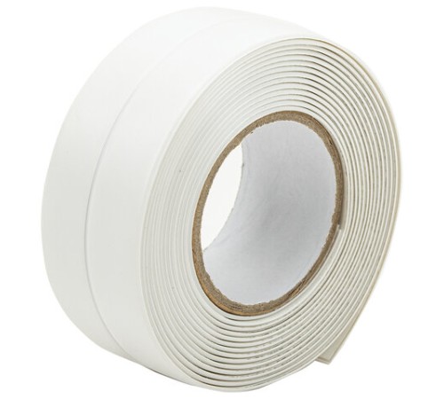 Клейкая лента бордюрная для ванны и кухни 38 мм х 3,35 м, белая, акриловая основа, LAIMA, 608772