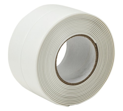 Клейкая лента бордюрная для ванны и кухни 60 мм х 3,35 м, белая, акриловая основа, LAIMA, 608773