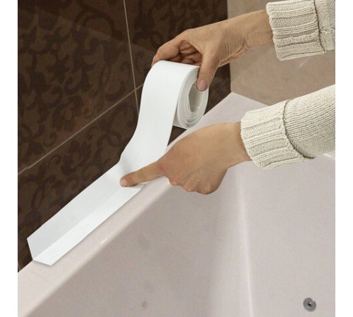 Клейкая лента бордюрная для ванны и кухни повышенной клейкости 60 мм х 3,35 м, бутил, DASWERK (ДАСВЕРК), 608775