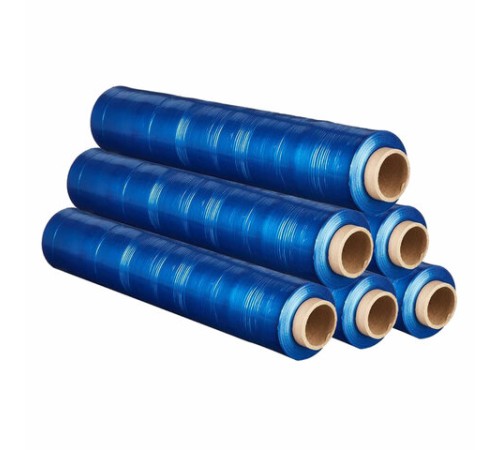 Стрейч-пленка для ручной упаковки, вторичное сырье, СИНЯЯ 50 см х 217 м, 20 мкм, 2 кг – нетто