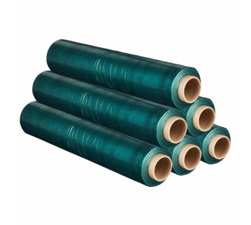 Стрейч-пленка для ручной упаковки, вторичное сырье, ЗЕЛЕНАЯ 50 см х 217 м, 20 мкм, 2 кг – нетто