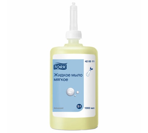 Картридж с жидким мылом одноразовый Tellus/TORK (Система S1) Advanced, 1 л, мягкое, 420511