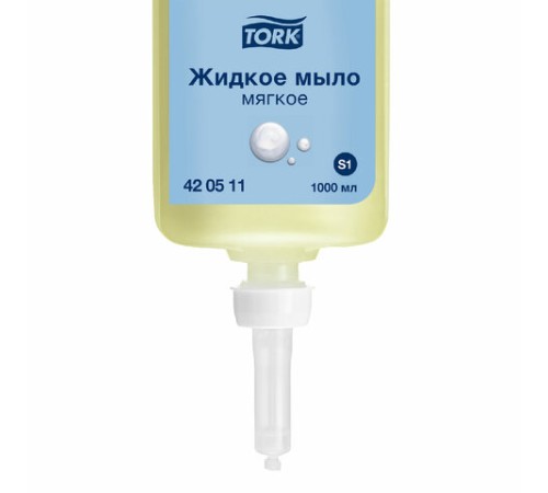 Картридж с жидким мылом одноразовый Tellus/TORK (Система S1) Advanced, 1 л, мягкое, 420511