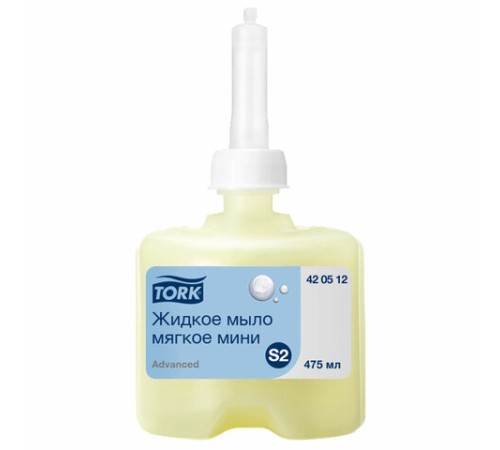 Картридж с жидким мылом одноразовый TORK (Система S2) Advanced, 0,475 л, мягкое, 420512